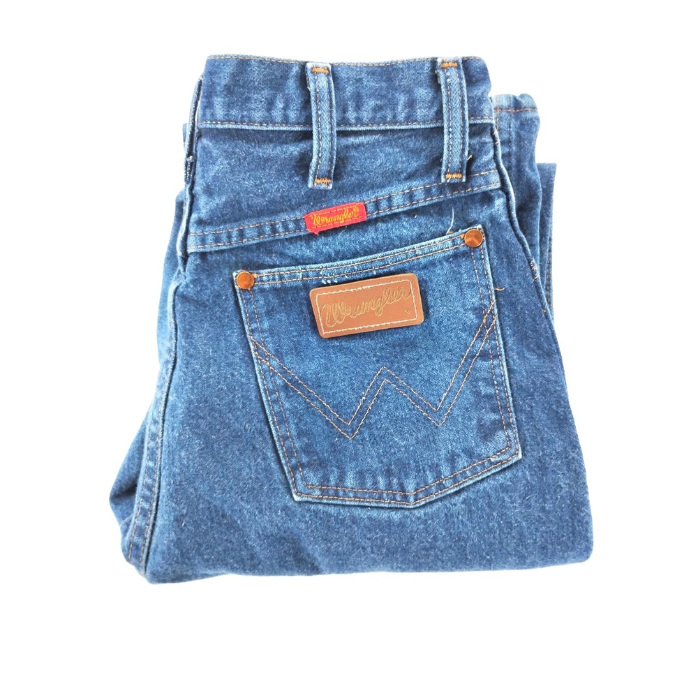 Wrangler Jeans Womens 9/10x32 Blue High Rise Mom Western Made In USA 28x32 - Picture 9 of 9